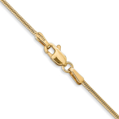14K 26 inch 1.4mm Round Snake Lobster Clasp Chain