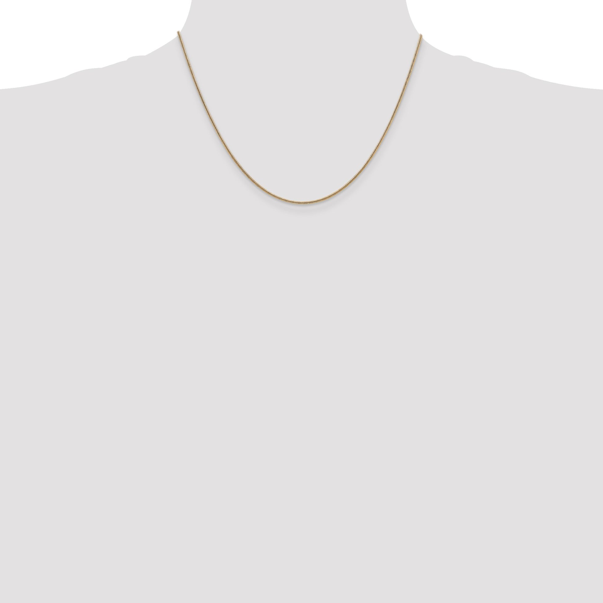 14K 18 inch 1.4mm Round Snake Lobster Clasp Chain