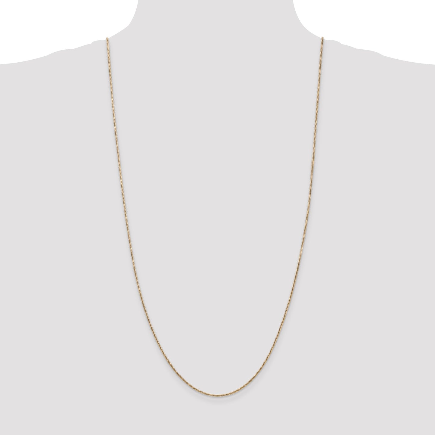 14K 30 inch 1.4mm Round Snake Lobster Clasp Chain