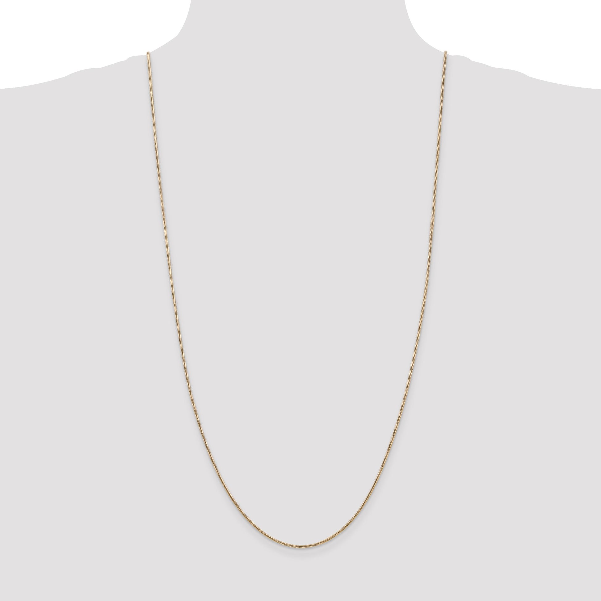 14K 30 inch 1.4mm Round Snake Lobster Clasp Chain
