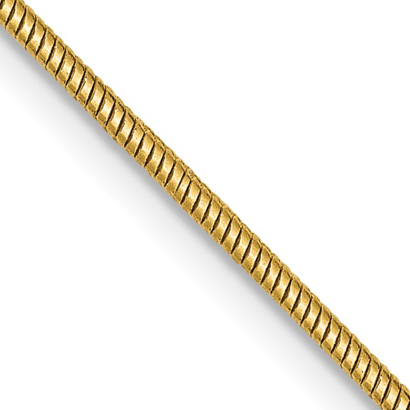 14K 26 inch 1.4mm Round Snake Lobster Clasp Chain