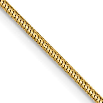 14K 16 inch 1.4mm Round Snake Lobster Clasp Chain