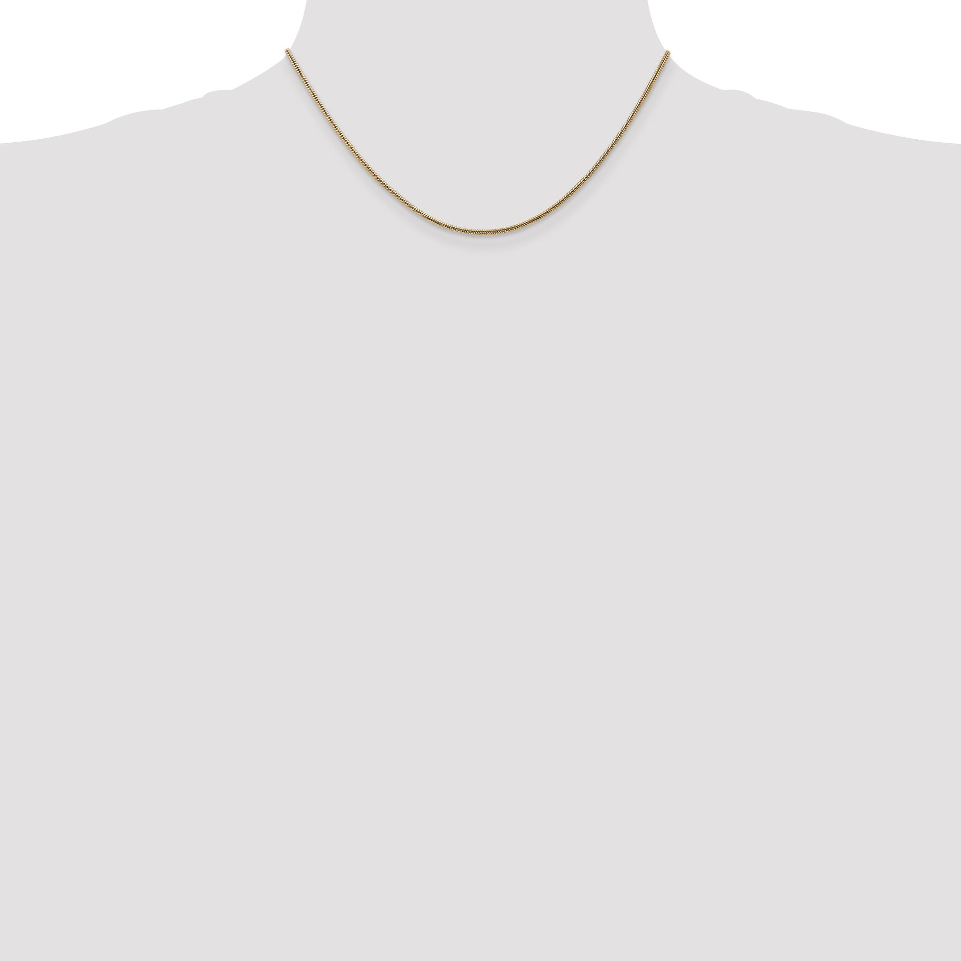 14K 16 inch 1.6mm Round Snake Lobster Clasp Chain