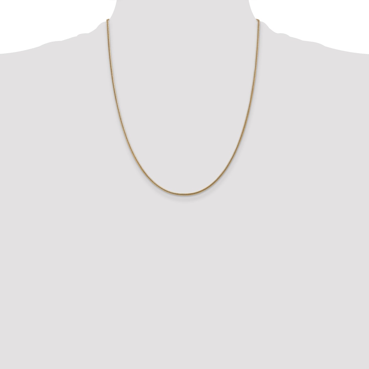 14K 22 inch 1.6mm Round Snake Lobster Clasp Chain