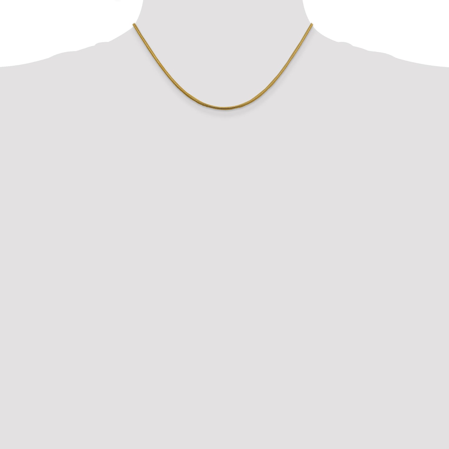 14K 16 inch 1.85mm Round Snake Lobster Clasp Chain