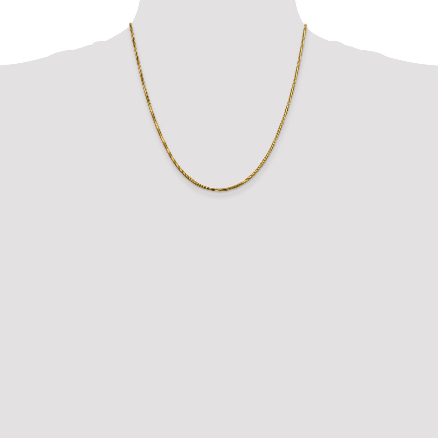 14K 20 inch 1.85mm Round Snake Lobster Clasp Chain