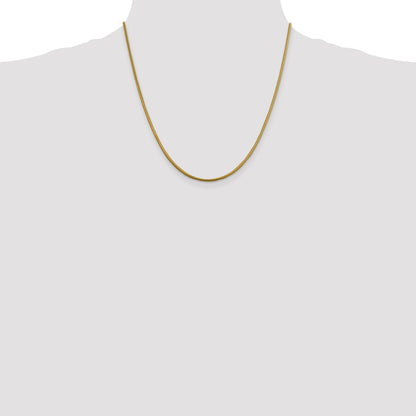 14K 20 inch 1.85mm Round Snake Lobster Clasp Chain