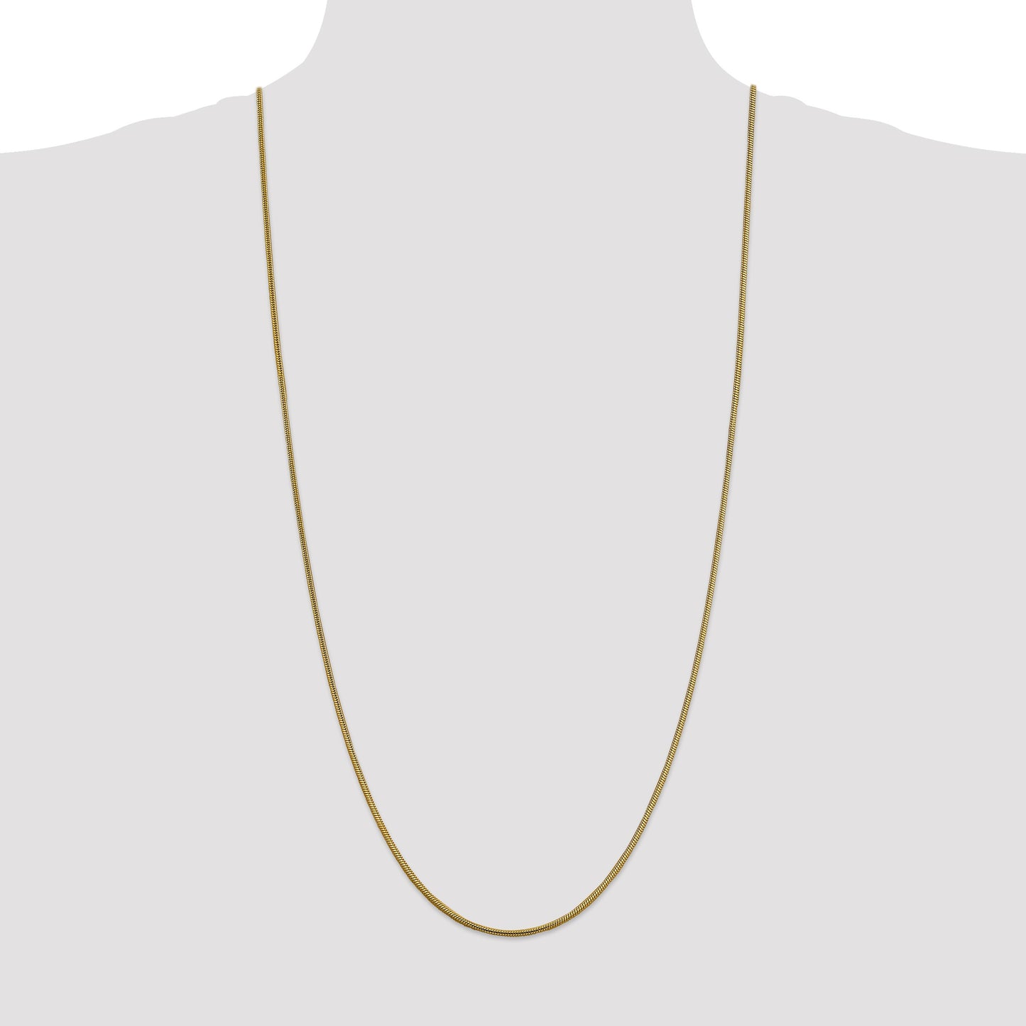 14K 30 inch 1.85mm Round Snake Lobster Clasp Chain