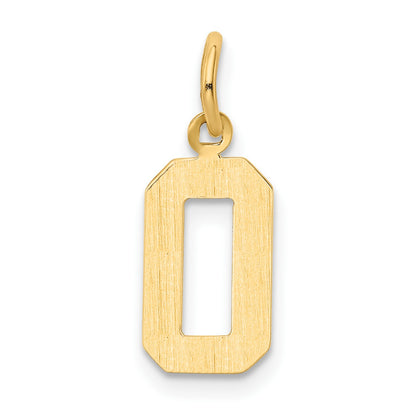 14k Small Polished Number 0 Charm