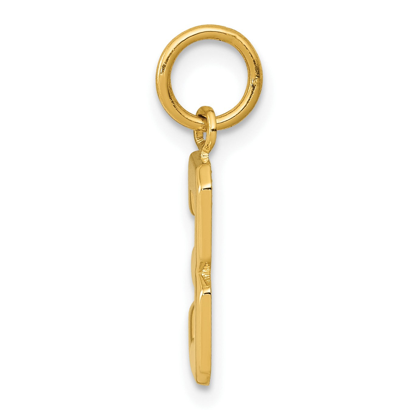 14k Small Polished Number 3 Charm