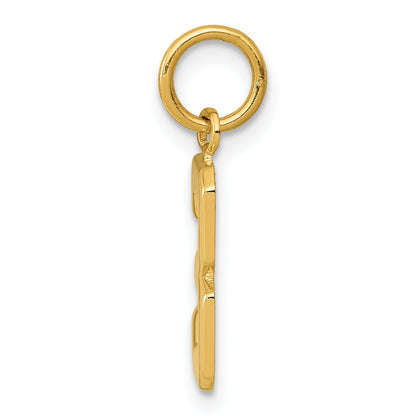 14k Small Polished Number 3 Charm