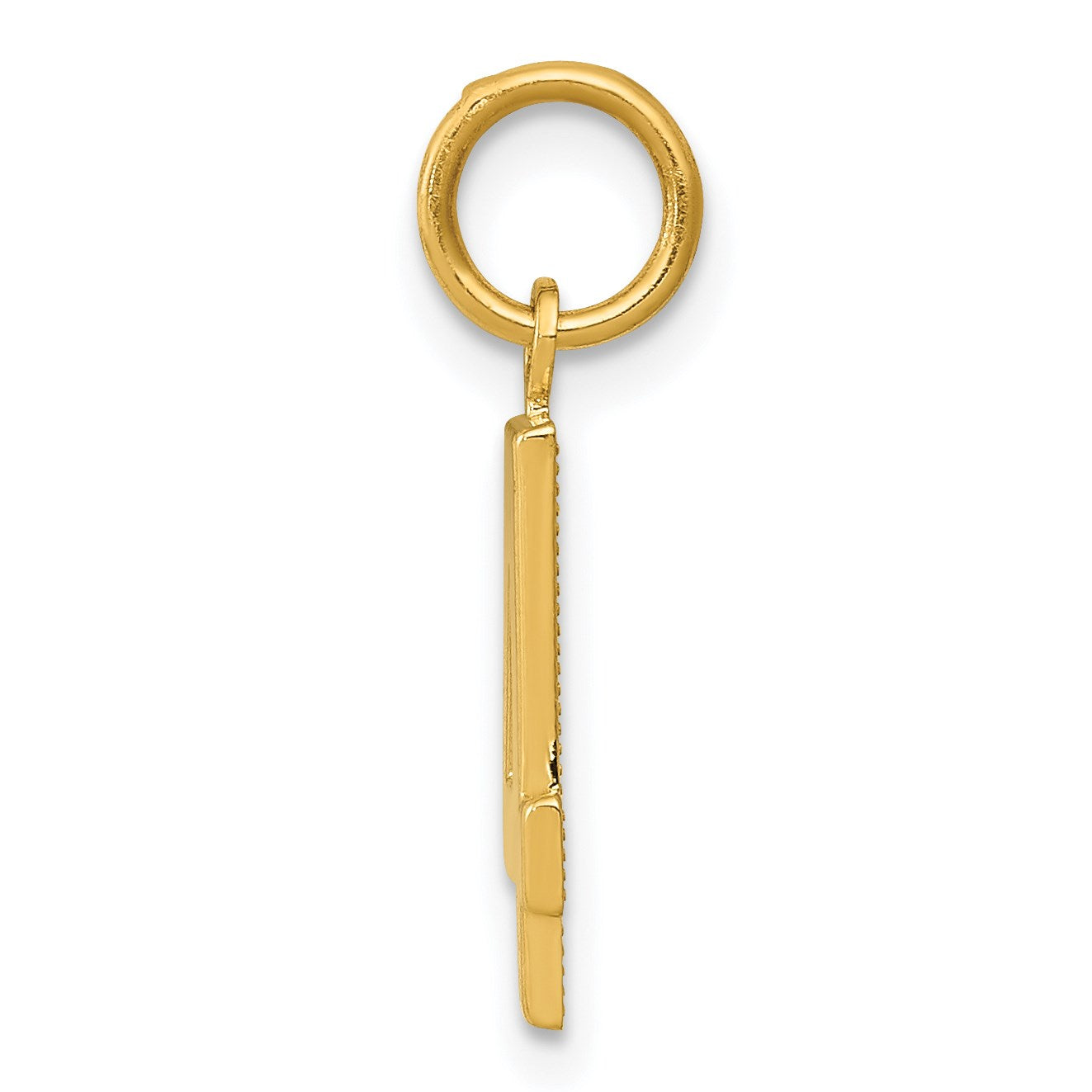 14k Small Polished Number 4 Charm