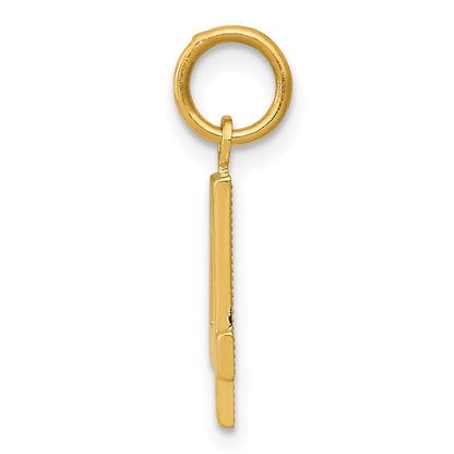 14k Small Polished Number 4 Charm