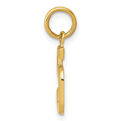 14k Small Polished Number 5 Charm