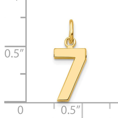 14k Small Polished Number 7 Charm