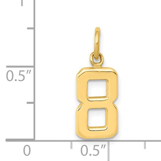14k Small Polished Number 8 Charm