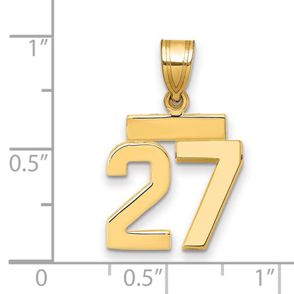 14k Small Polished Number 27 Charm