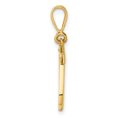 14k Small Polished Number 42 Charm