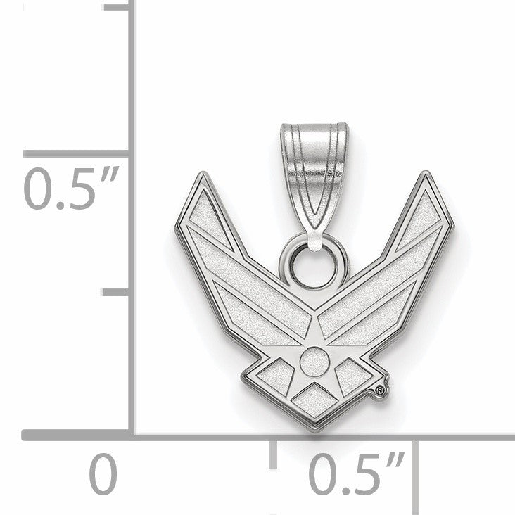 Sterling Silver Rhodium-plated LogoArt U.S. Air Force Small Pendant