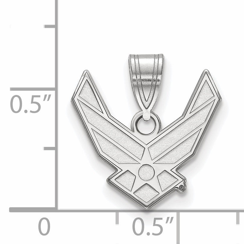 Sterling Silver Rhodium-plated LogoArt U.S. Air Force Medium Pendant