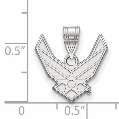 Sterling Silver Rhodium-plated LogoArt U.S. Air Force Medium Pendant