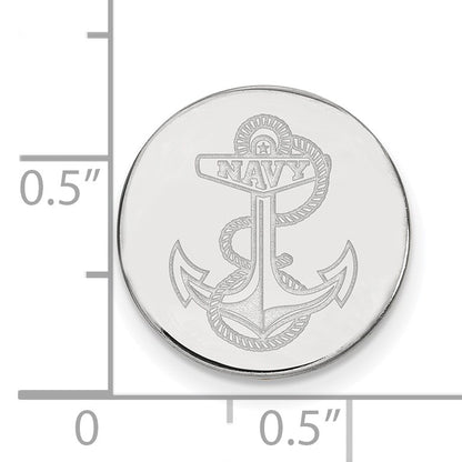 Sterling Silver Rhodium-plated LogoArt US Naval Academy Anchor Lapel Pin