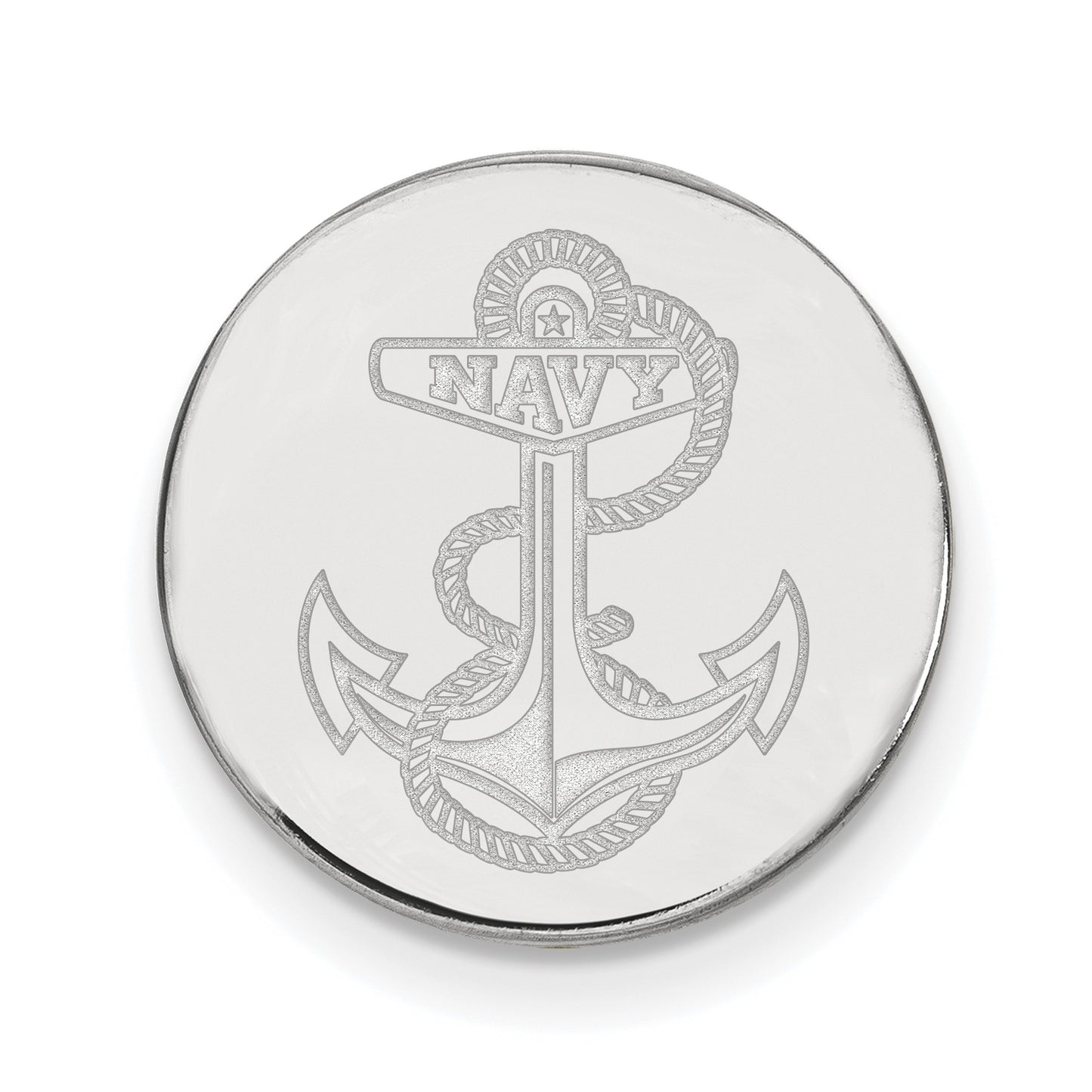 Sterling Silver Rhodium-plated LogoArt US Naval Academy Anchor Lapel Pin
