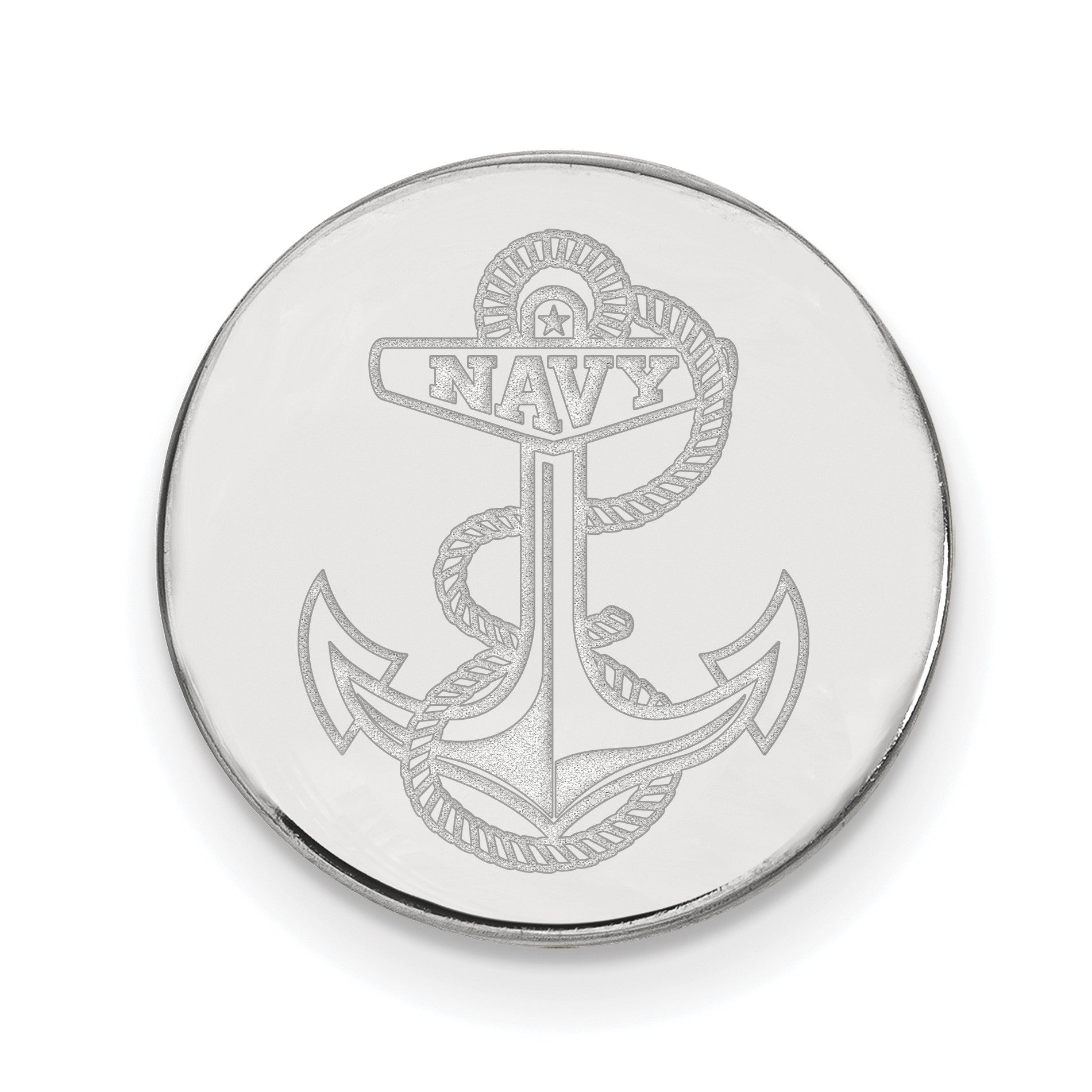Sterling Silver Rhodium-plated LogoArt US Naval Academy Anchor Lapel Pin