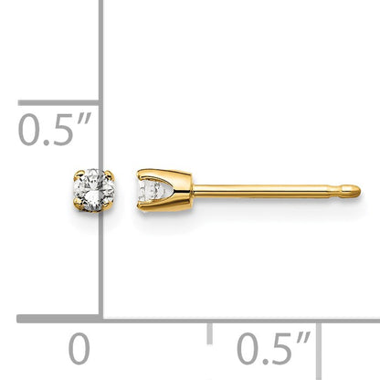 14ky .10ct. I2 K-L Diamond Stud Push-on Post Earrings