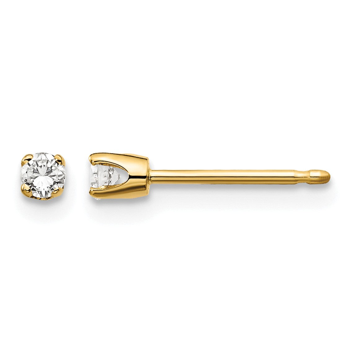 14ky .10ct. I2 K-L Diamond Stud Push-on Post Earrings