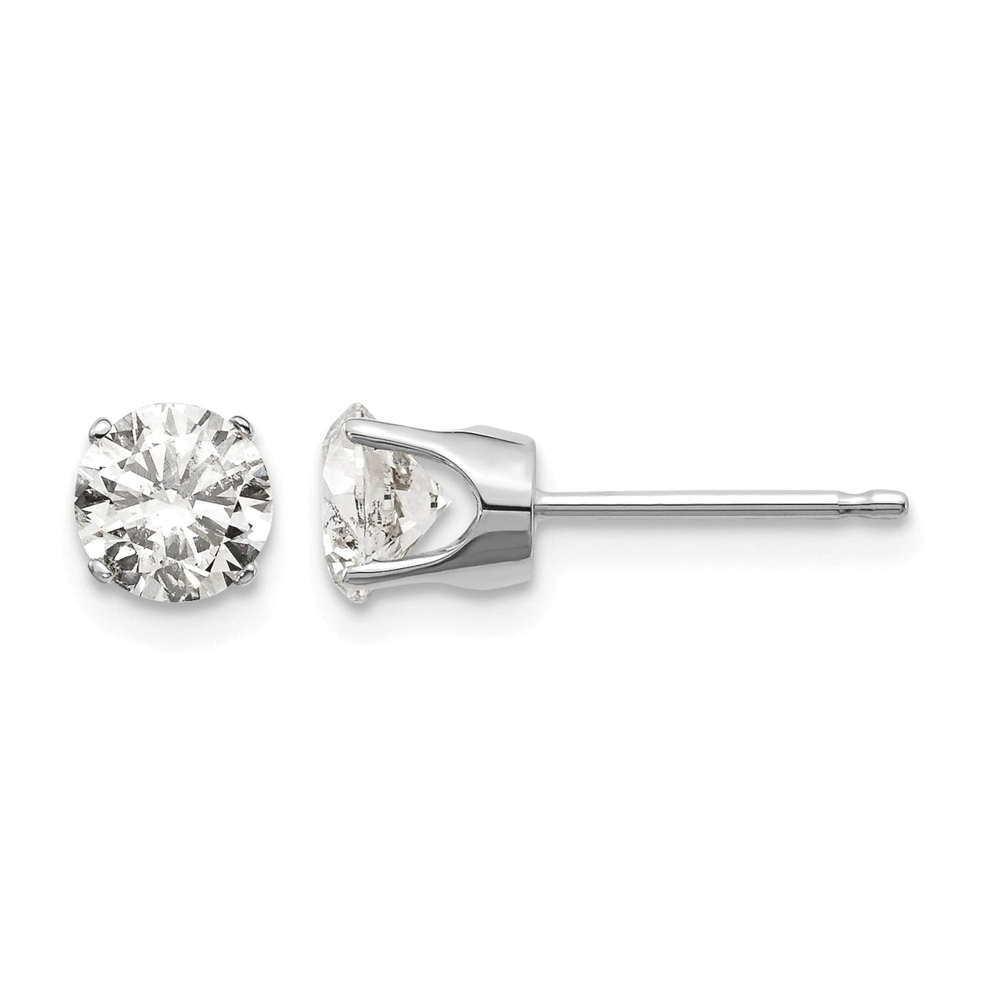14kw 1.00ct. I2 K-L Diamond Stud Push-on Post Earrings
