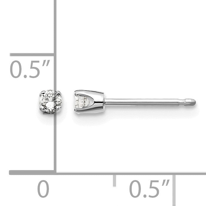 14kw .10ct I2 K-L Diamond Stud Push-on Post Earrings