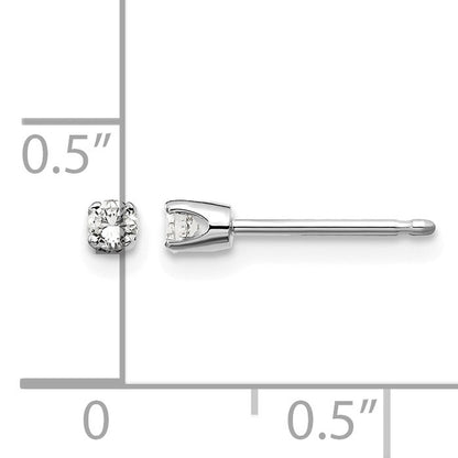 14kw .10ct I2 K-L Diamond Stud Push-on Post Earrings