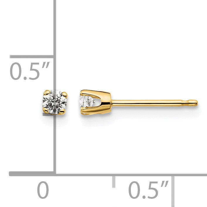 14ky .15ct. I2 K-L Diamond Stud Push-on Post Earrings