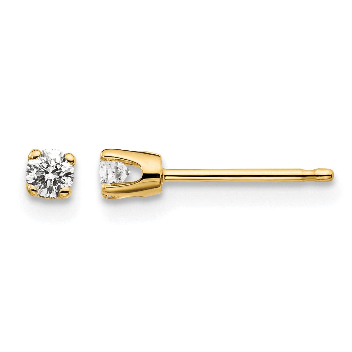 14ky .15ct. I2 K-L Diamond Stud Push-on Post Earrings
