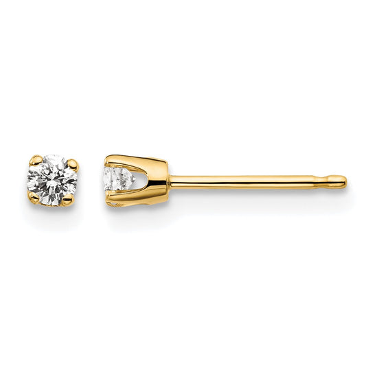 14ky .15ct. I2 K-L Diamond Stud Push-on Post Earrings