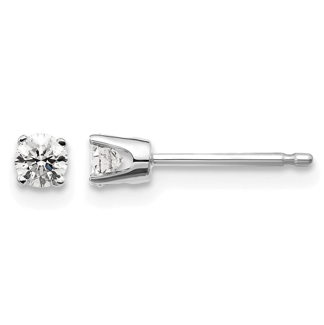 14kw .20ct I2 K-L Diamond Stud Push-on Post Earrings