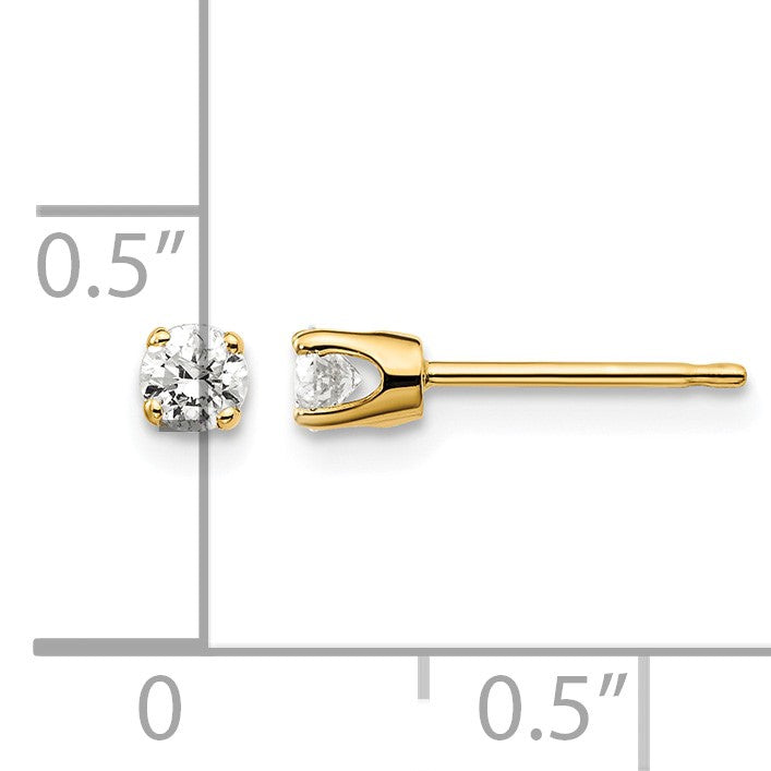 14ky .25ct. I2 K-L Diamond Stud Push-on Post Earrings