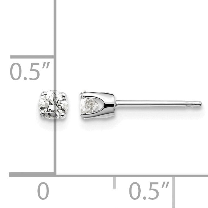 14kw .25ct I2 K-L Diamond Stud Push-on Post Earrings