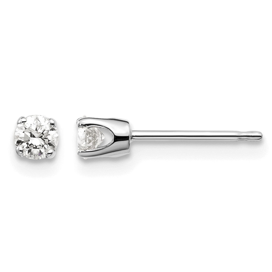14kw .25ct I2 K-L Diamond Stud Push-on Post Earrings