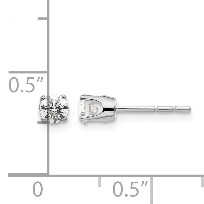 14kw .40ct I2 K-L Diamond Stud Push-on Post Earrings