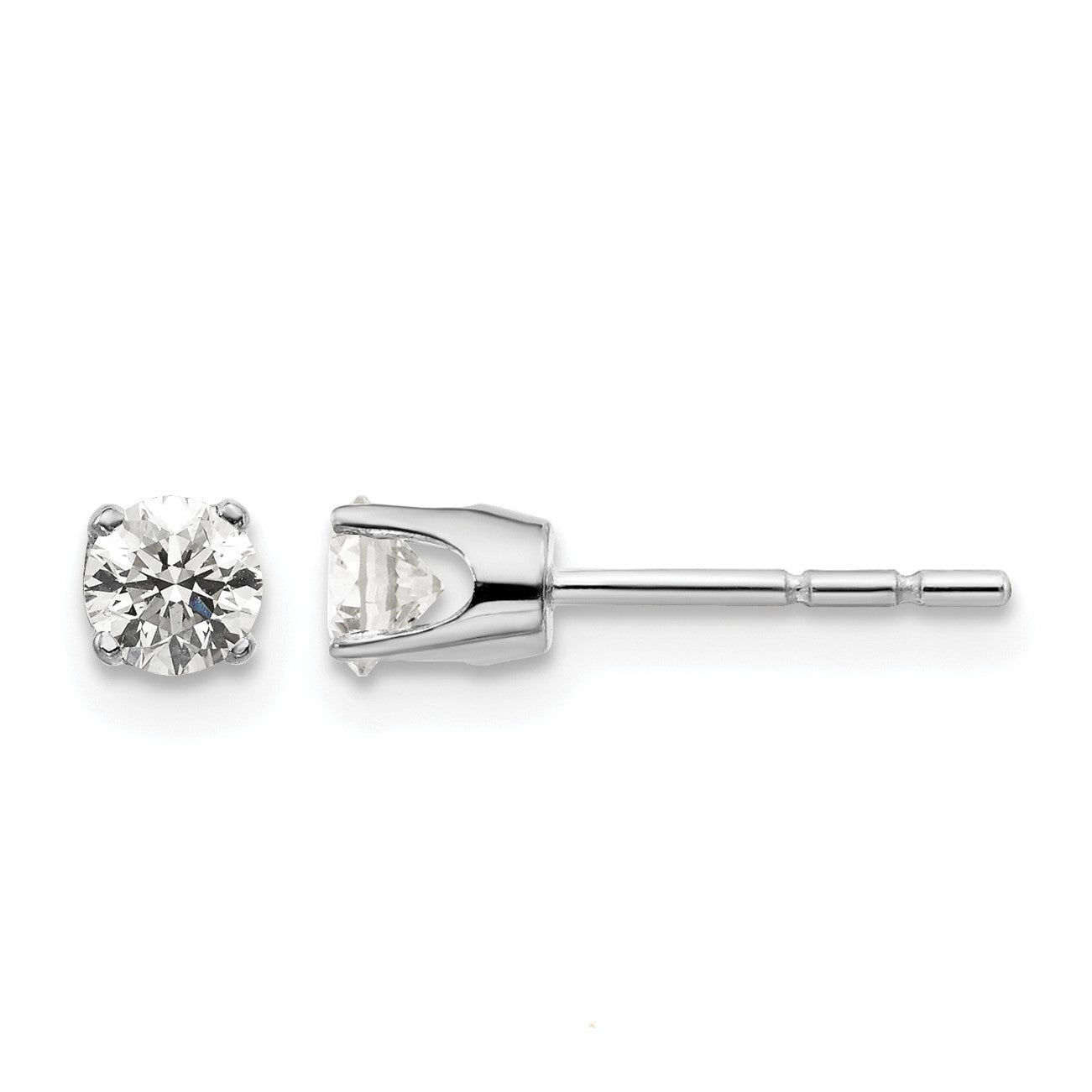 14kw .40ct I2 K-L Diamond Stud Push-on Post Earrings