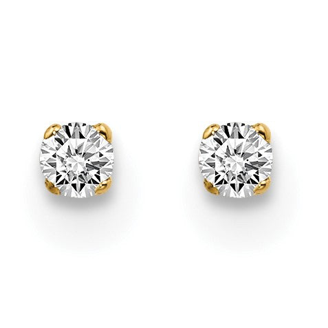 14ky .05ct. I2 K-L Diamond Stud Push-on Post Earrings