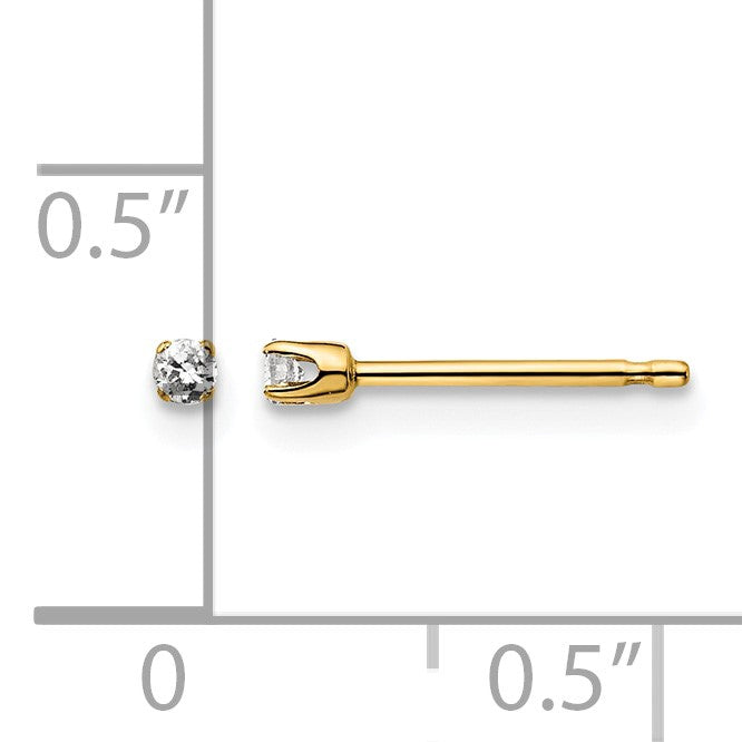 14ky .05ct. I2 K-L Diamond Stud Push-on Post Earrings
