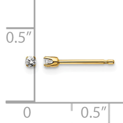 14ky .05ct. I2 K-L Diamond Stud Push-on Post Earrings