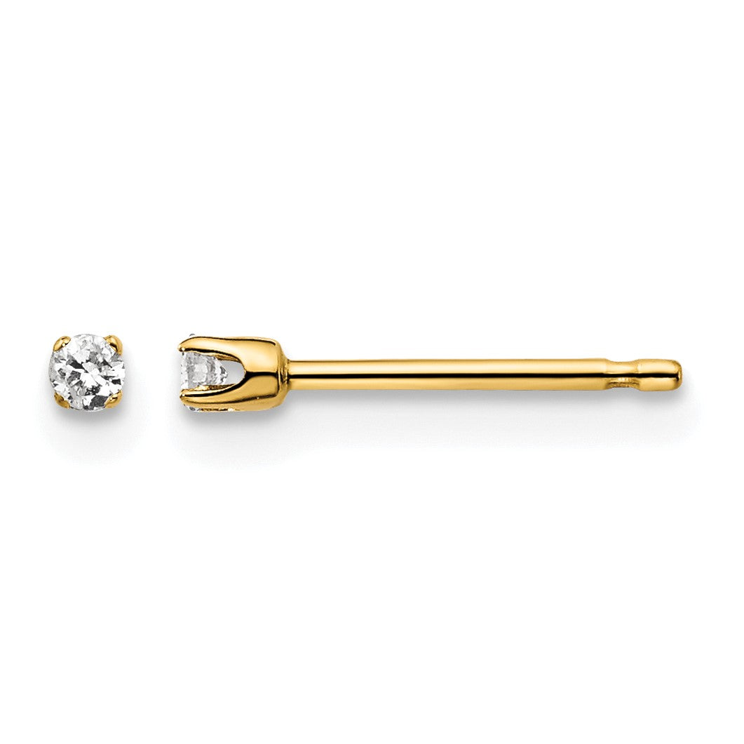 14ky .05ct. I2 K-L Diamond Stud Push-on Post Earrings