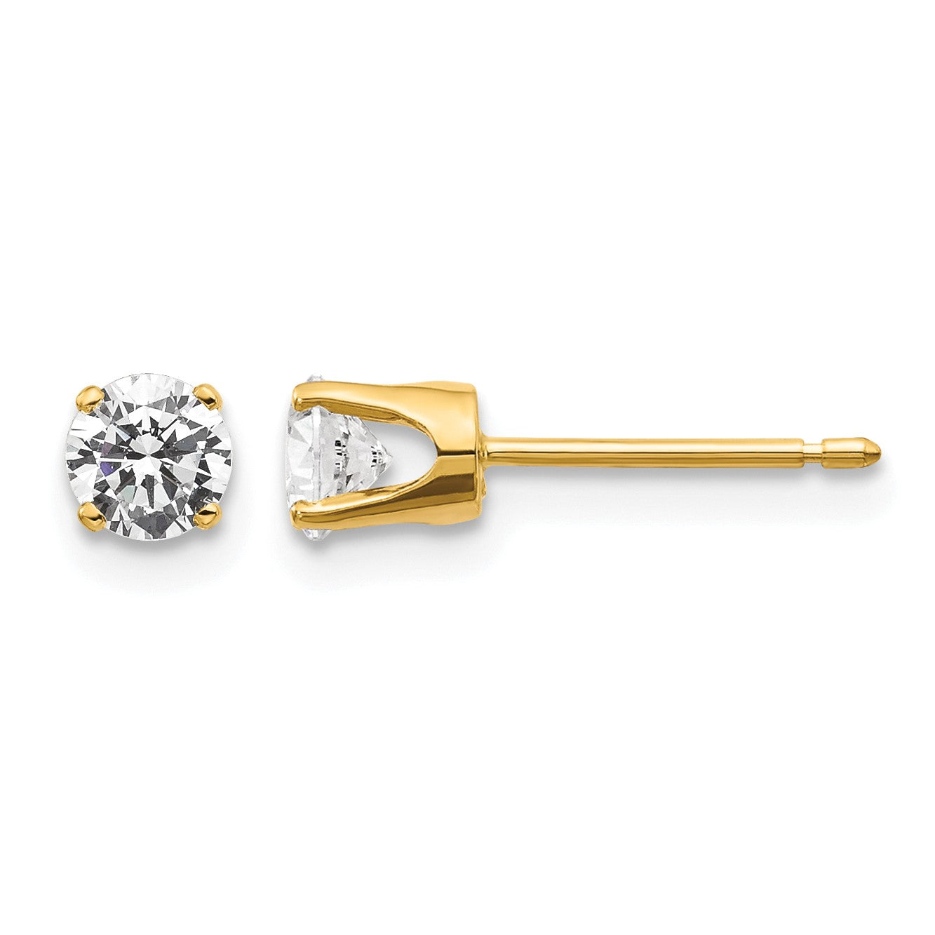 14ky .50ct. I2 K-L Diamond Stud Push-on Post Earrings