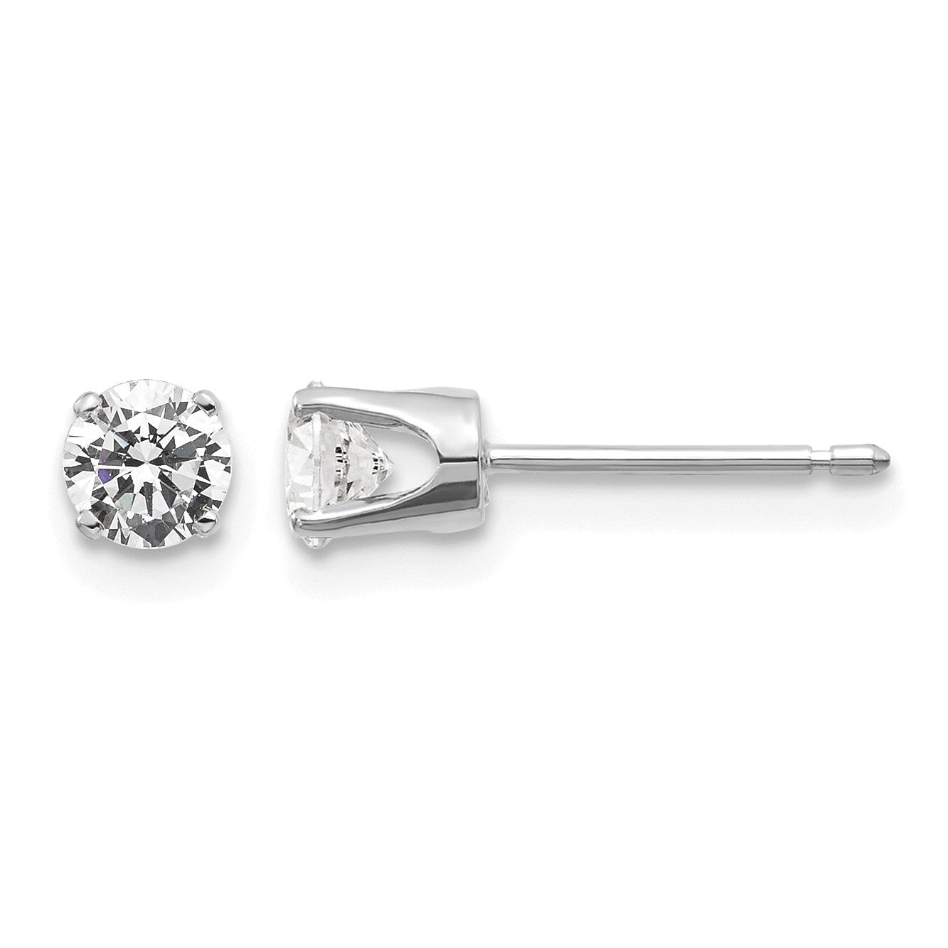 14kw .50ct I2 K-L Diamond Stud Push-on Post Earrings