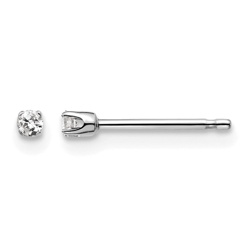 14kw .05ct I2 K-L Diamond Stud Push-on Post Earrings