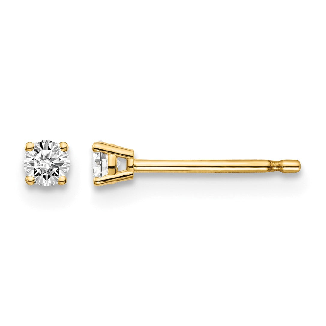 14y .10ct. I1 J-K Diamond Stud Push-on Post Earrings